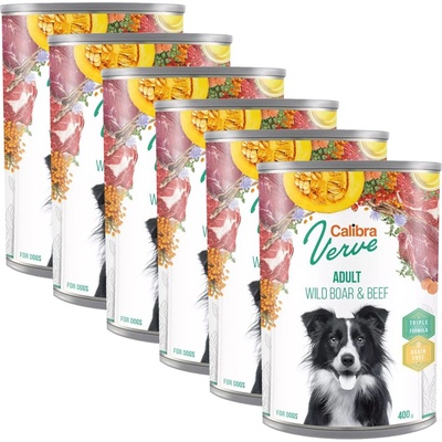 Calibra Dog Verve GF Възрастни Диви Свине и Говеждо 6 x 400 г