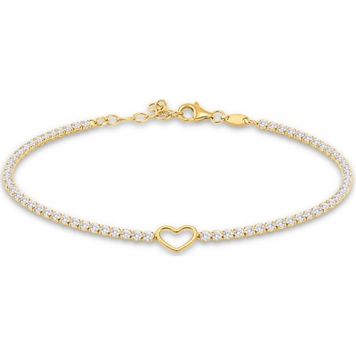 Minet 5054 Elegantní zlatý náramek srdce se zirkonem Au 585/1000 2,65g