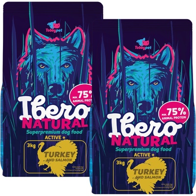 Ibero Natural Adult Dog Active Plus Turkey & Salmon 2 x 3 kg