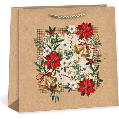 ARGUS Darčeková papierová taška (38 x 38 cm) - Vianočná ruža a zvončeky 08850009