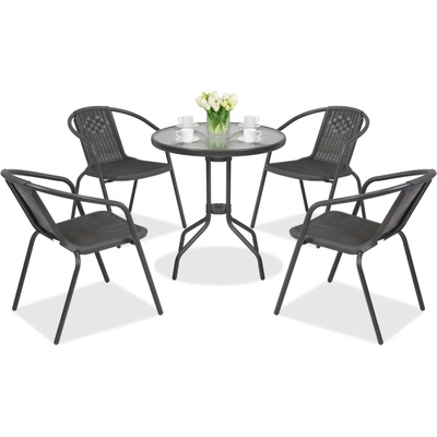 Garden Point Modena/Bergamo метална градинска мебел за 4 човека с масичка Garden Point антрацит (GAP503-4)