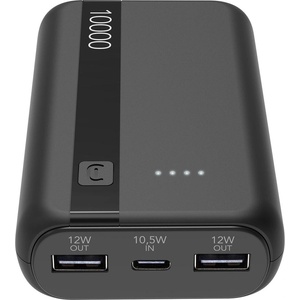 Cellularline Портативна батерия Cellularline - Essence Entry, 10000 mAh, черна (14328)