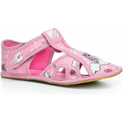 EF Barefoot papuče Ef Pink Unicorn otvorené