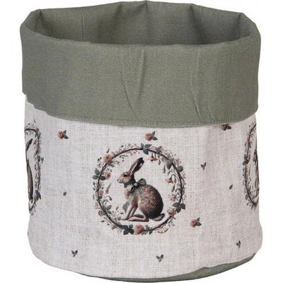 Bavlněný košík na pečivo se zajícem Natural Linen Easter - Ø 15*16 cm - Clayre & Eef