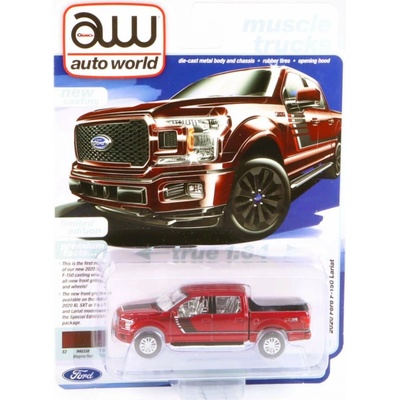 AUTO WORLD Ford F-150 Lariat 2020 červený RAR hromovaný interiér 1:64