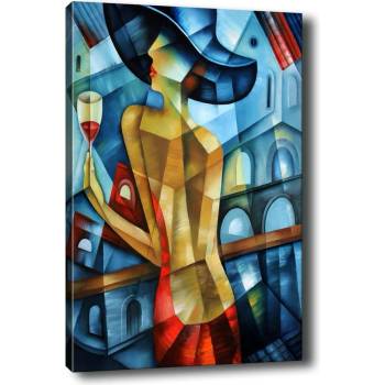 Vavien Artwork Кубистична дама, 50 x 70 cm Lady in Red - Tablo Center (2669123456831)