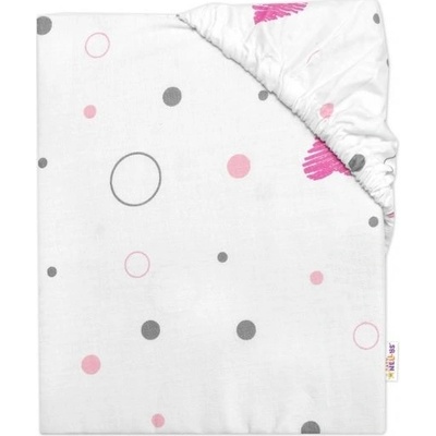 Baby Nellys prostěradlo bavlna I love Girl růžové bílé 60x120