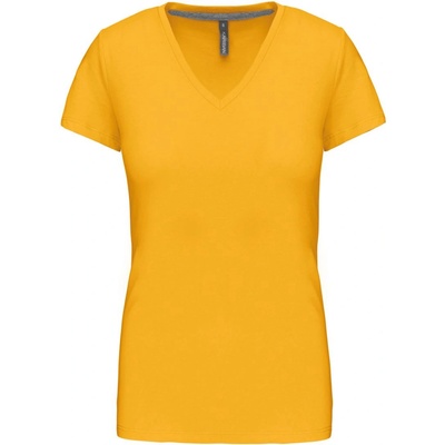 Kariban v-neck k381 / Дамска тениска с къс ръкав - жълта xxxl (20k38120013)