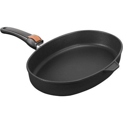 SKK Titanová pánev na ryby 38x26/7 cm ovál indukční serie 7 odnímatelné držadlo