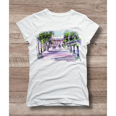 Дамска тениска 'Разходка в парка' - бял, xxl