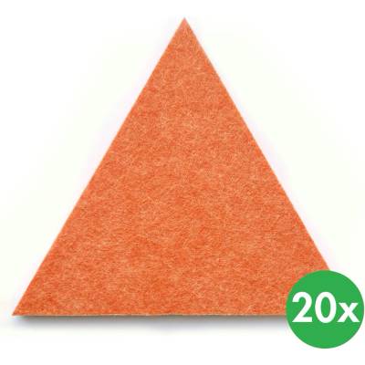 B2B Partner Akustický panel, samolepící, trojúhelník, 20x20x20 cm, 20 ks, oranžová