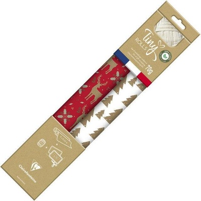 CLAIREFONTAINE Tiny Rolls, červená/bílá + stuha, kraft 70 g, 5 × 0,35 m