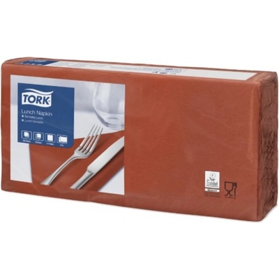 Tork servítky 1/4 sklad 2V 32,5x32,8cm Advanced Lunch terakotová