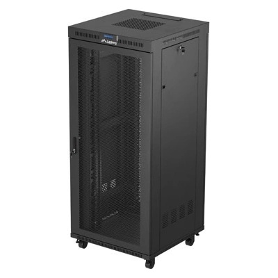 Lanberg Комуникационен шкаф, Lanberg rack cabinet 19" free-standing 37U/600X800 (FLAT PACK) with mesh door LCD black (FF01-8837-23BL)