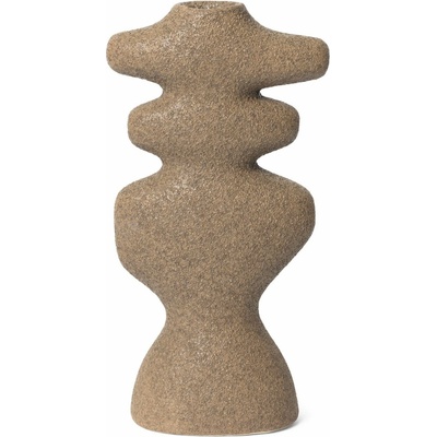 Svícen na kónickou svíčku YARA 19,5 cm, piesková, kamenina, ferm LIVING
