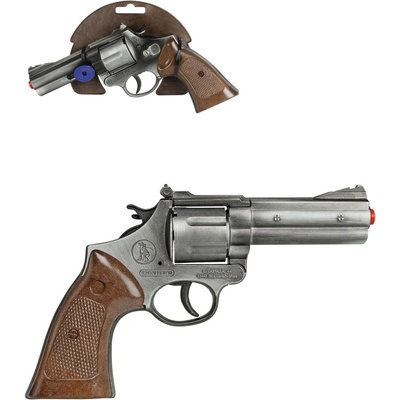 Alltoys policejní revolver gold colection stříbrný kovový 12 ran