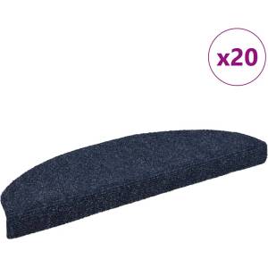 vidaXL Самозалепващи се постелки за стълби, 20 бр. , 65x21x4 см, сини, полукръгли, големи (3365648)