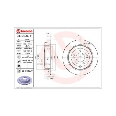 Brzdové kotouče Kia SPORTAGE IV VAN (QL, QLE) 1.6T, 1.6CRDIEco - BREMBO