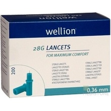 Wellion LANCETS 28G Lanceta sterilná priemer 0,36 mm 1x200 ks