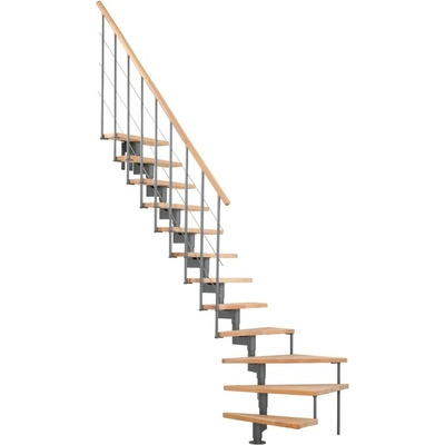 Minka STAIRS Lomené modulové schodiště Style Turn buk/šedá, 304,2 cm