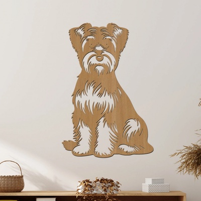 dřevo života Dřevěný obraz Dandie Dinmont Terrier Rozměry (cm): 54x80, Zvolte barvu dekoru: Buk