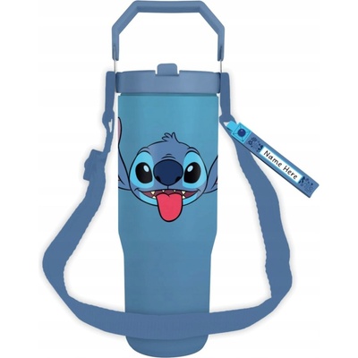 Lilo & Stitch termohrnek pro děti se šňůrkou 850 ml modrý