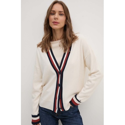 Tommy Hilfiger Вълнена жилетка Tommy Hilfiger в бежово от лека материя WW0WW42151 (WW0WW42151)