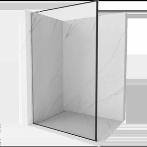Mexen Kioto L стационарен параван за душ Walk-in 110 x 200 см, черна рамка, матиран никел - 800-110-103-97-70 (800-110-103-97-70)