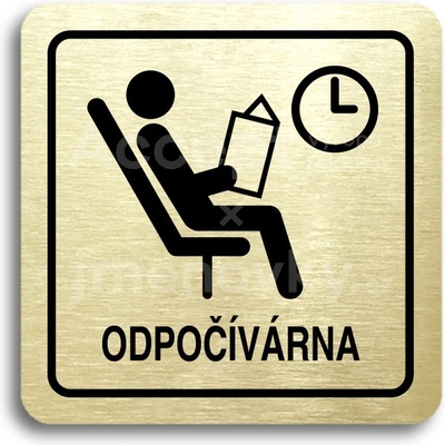 ACCEPT Piktogram odpočívárna II - zlatá tabulka - černý tisk