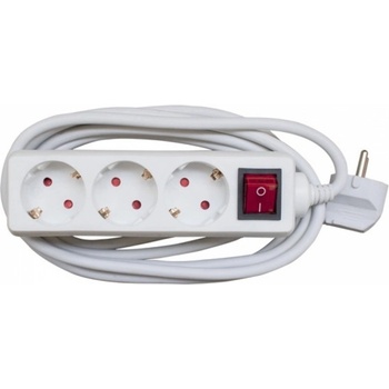 Office Разклонител Okoffice, 3 гнезда, с ключ, 3 м кабел