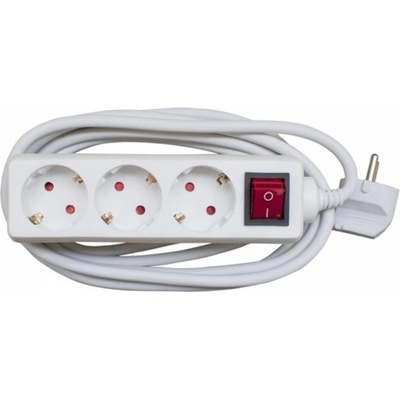 Office Разклонител Okoffice, 3 гнезда, с ключ, 3 м кабел