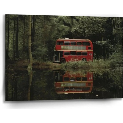 Sablio Obraz Červený poschodový autobus - 90x60 cm