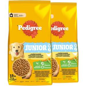 PEDIGREE Junior с пилешко и зеленчуци 2 x 12 кг