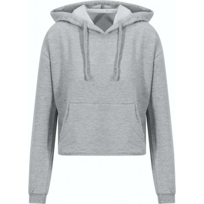 Just Hoods dámská mikina do pasu Cropped Heather Grey