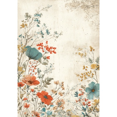 Takoy Panel na ušití deky Wellsoft fleece 140x200 vintage květinová krajina