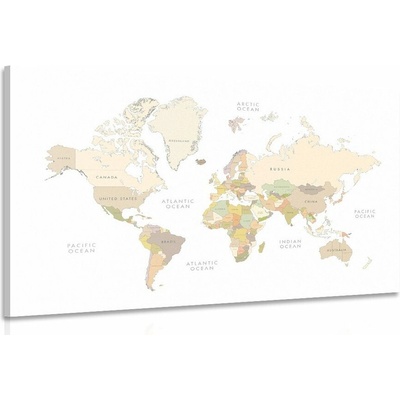Obraz mapa sveta s vintage prvkami