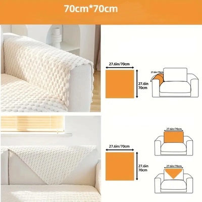 RealG RC-K-1181 Přehoz na pohovku elastický 70 x 70 cm, bílý