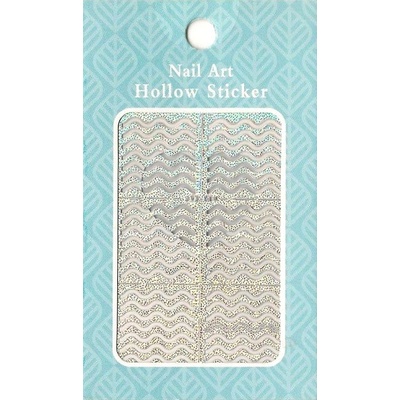 Nail Accessory Hollow Sticker šablónky na nechty viacfarebné vlnky 1 hárček 129