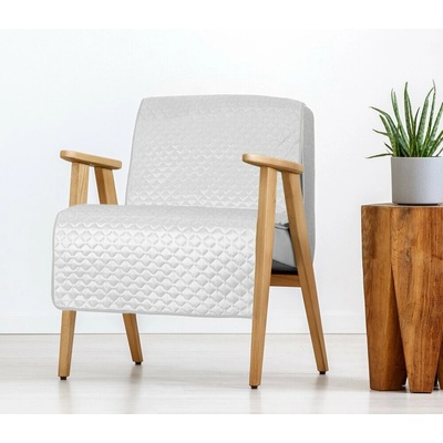 Eurofirany Prehoz cez kreslo DIMON biely biela Zamat 70x160 cm