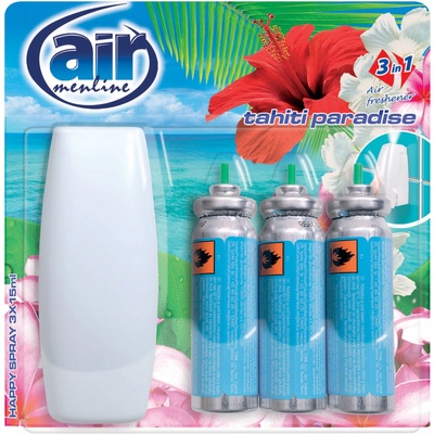 AIR MENLINE Tahiti Paradise osviežovač vzduchu sprej a náplne 3 x 15 ml