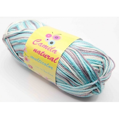 Priadza Camila natural multicolor - modrošedá - číslo farby 9186