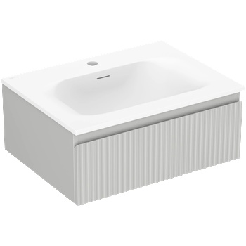 Mexen Rivel шкаф за баня 60 см с мивка Vela, 1 чекмедже, нарезан, сив мат/бял мат - 91A20-06023-1-BF62-W23M01 (91A20-06023-1-BF62-W23M01)