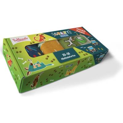 Bellinda Darčeková krabička zábavných crazy ponožiek 4 páry CRAZY SOCKS BOX zelená