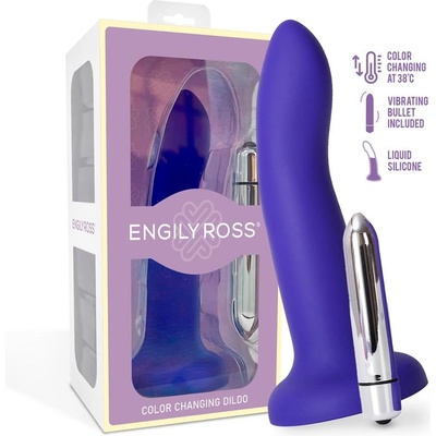 Engily Ross Dildox Vibrating Color Changing Liquid Silicone Dildo S 14cm Purple