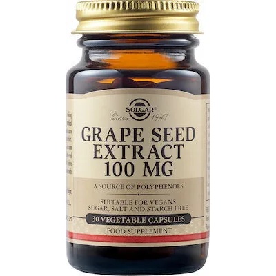 Solgar Хранителна добавка Стандартизиран екстракт от гроздови семки, Solgar Grape Seed Extract 100mg 30caps