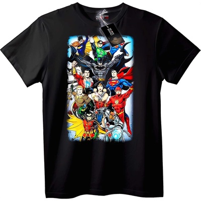 NOONEBRAND Тениска DC Superheroes група - M, Black