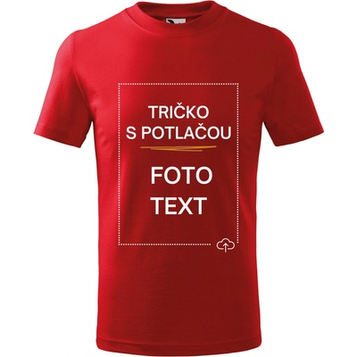 Detské tričko s potlačou červená