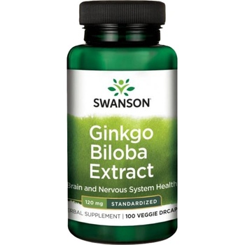 Image 1 of Swanson Delayed-Release Standardized Ginkgo 120 mg [100 капсули]