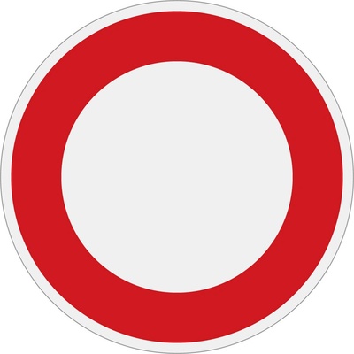 Dopravní značka B1 Zákaz vjezdu všech vozidel (v obou směrech)