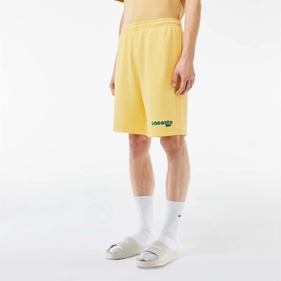 Lacoste Поларени къси панталони Lacoste Washed Effect Printed Fleece Shorts - Yellow